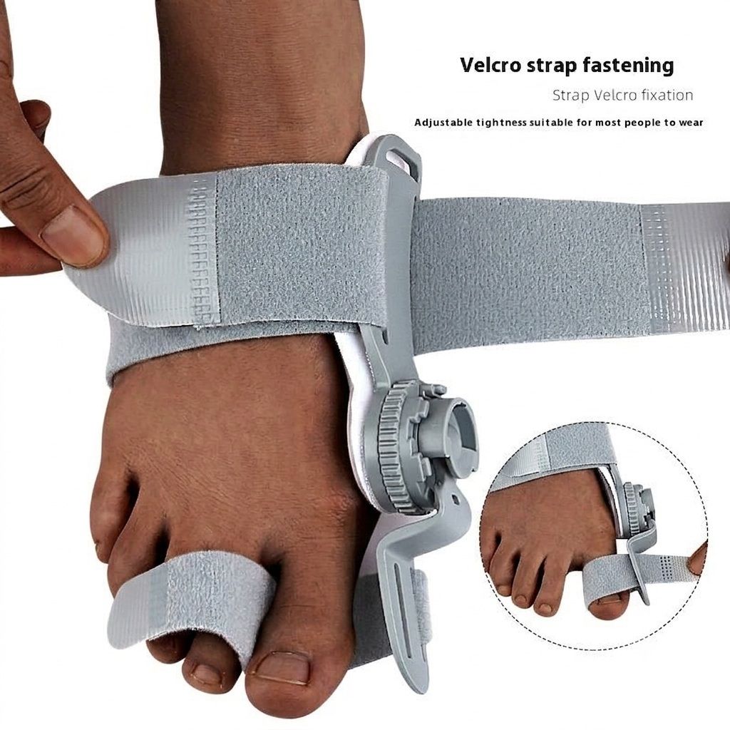 Velcro strap fastening, adjustable to most foot sizes